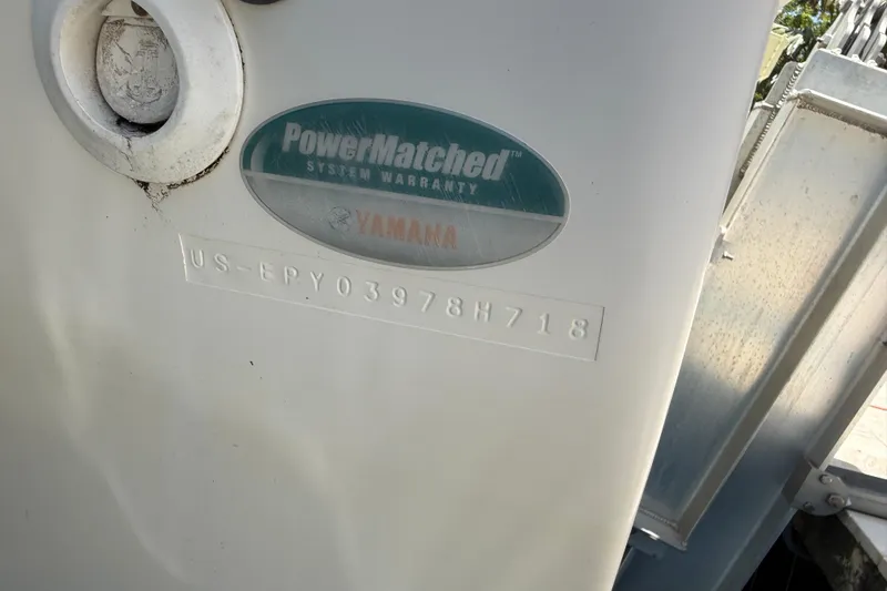Slide: The Image of 2018 World Cat 255 DC boat with Yamaha PowerMatched system warranty label. - 17