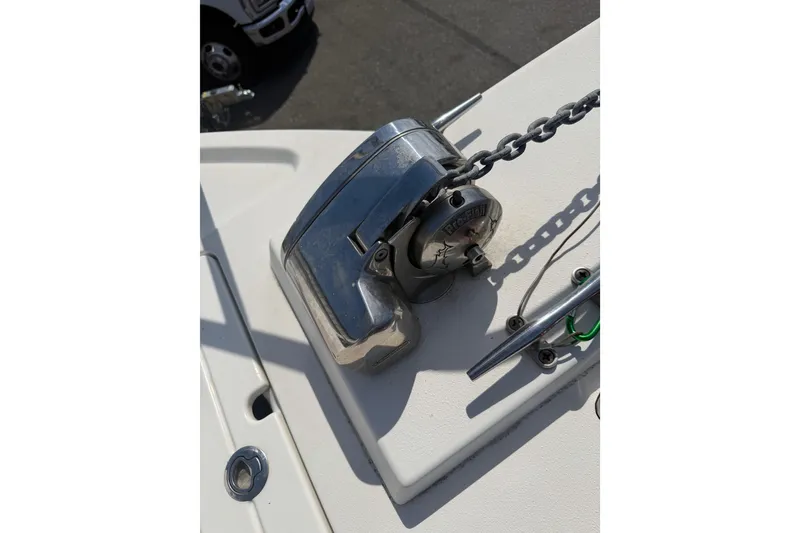 Slide: The Image of Anchor windlass on 2019 Parker 2320 SL Sport Cabin boat deck. - 41