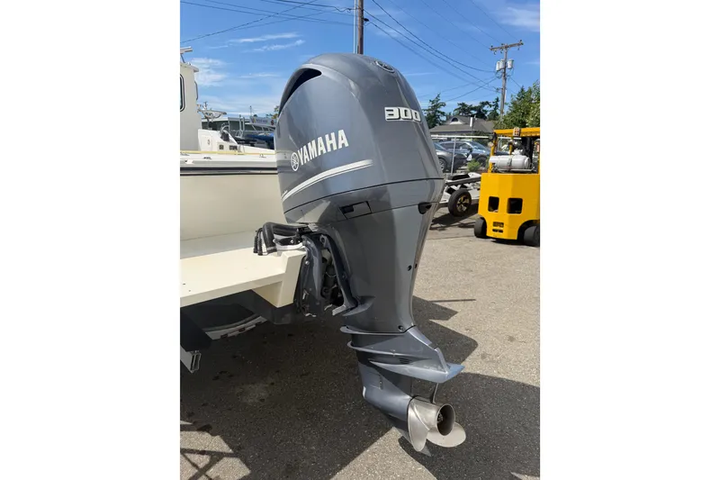 Slide: The Image of Yamaha 300 outboard motor on a 2019 Parker 2320 SL Sport Cabin boat. - 46