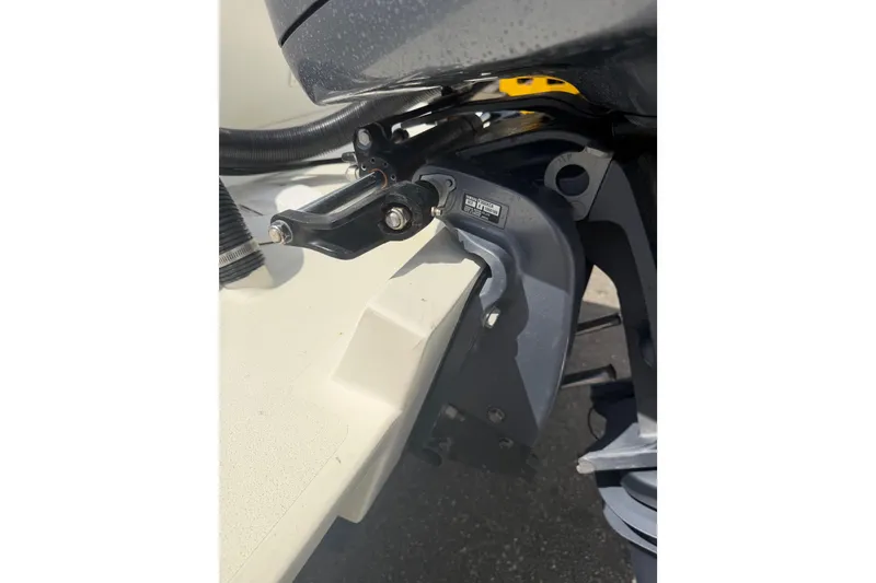 Slide: The Image of Close-up of a 2019 Parker 2320 SL Sport Cabin boat engine mount. - 47