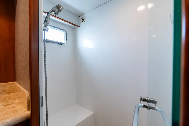 Slide: The Image of Shower area in 2009 Outer Reef Yachts Motor Yacht with modern fixtures. - 21