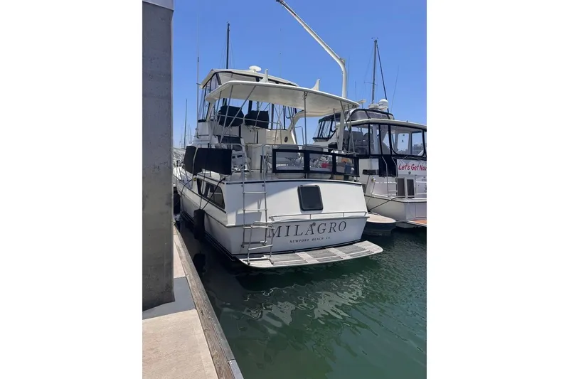 Slide: The Image of 1982 Sunliner Ocean Yachts docked at marina, Newport Beach, CA. - 2