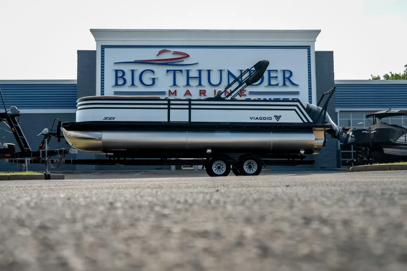 Slide: The Image of 2026 Viaggio Z24S pontoon boat at Big Thunder Marine Center. - 12
