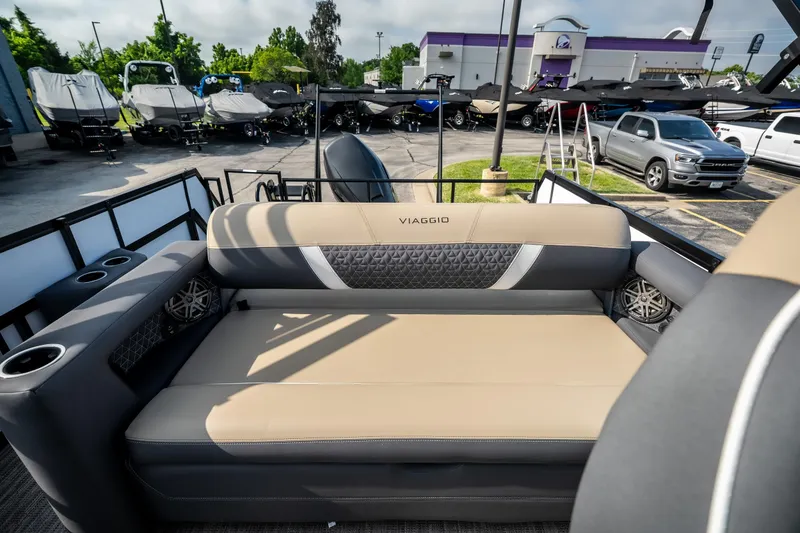 Slide: The Image of Luxurious seating on 2026 Viaggio Z24S boat, showcasing modern design and comfort. - 26