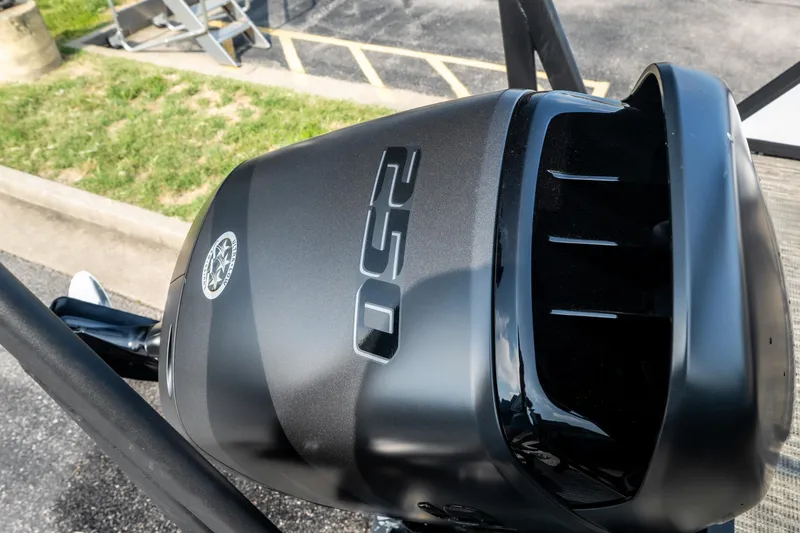 Slide: The Image of Close-up of a 2026 Viaggio Z24S outboard motor, showcasing sleek design and branding. - 31