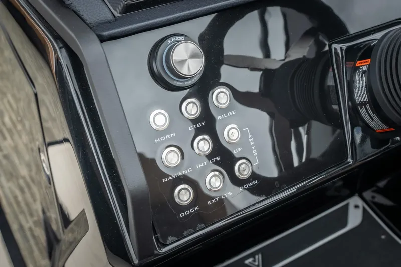 Slide: The Image of Control panel of 2026 Viaggio Diamante UWA 26 boat with audio and navigation buttons. - 20