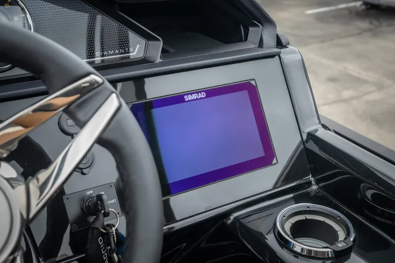 Slide: The Image of Dashboard of 2026 Viaggio Diamante UWA 26 with Simrad display and steering wheel. - 21