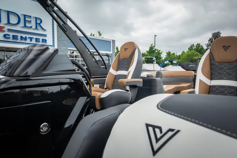 Slide: The Image of Luxurious interior of 2026 Viaggio Diamante UWA 26 boat at dealership. - 23