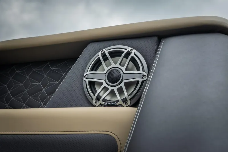 Slide: The Image of Speaker detail in 2026 Viaggio D26U boat interior, featuring sleek design and stitching. - 34
