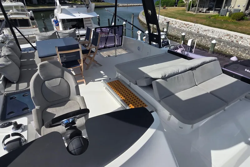 Slide: The Image of Luxurious 2018 Fountaine Pajot Motor Yacht 44 with spacious deck and comfortable seating. - 73