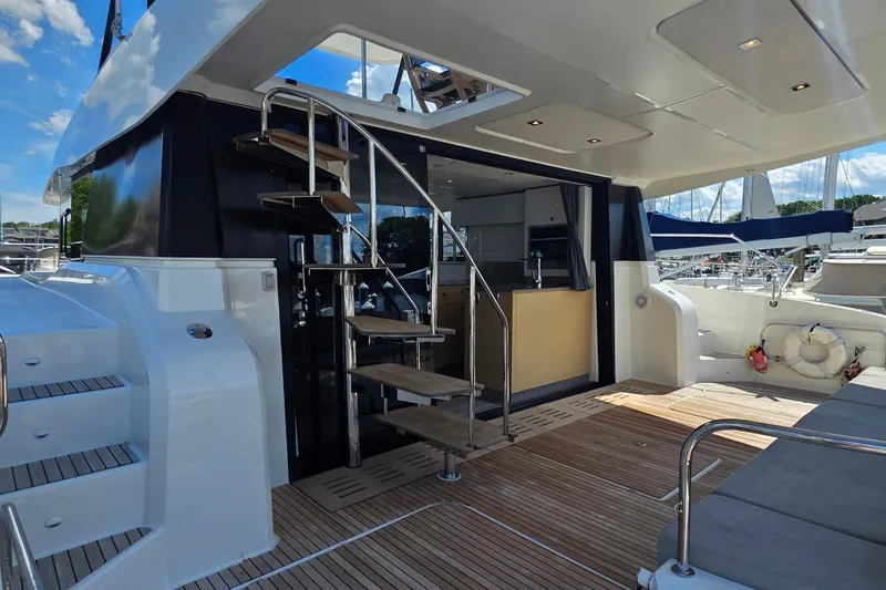 Slide: The Image of Luxurious 2018 Fountaine Pajot Motor Yacht 44 with elegant deck and modern interior. - 9