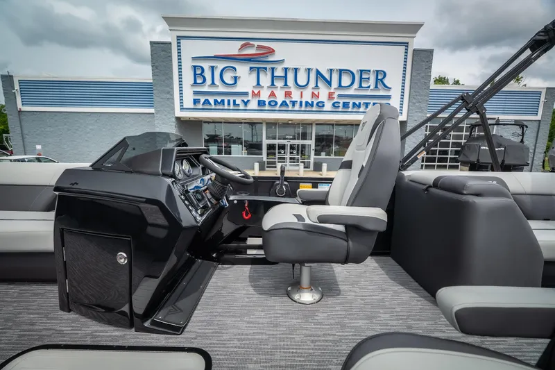 Slide: The Image of 2026 Viaggio Lago X-U 24 boat interior at Big Thunder Marine dealership. - 22