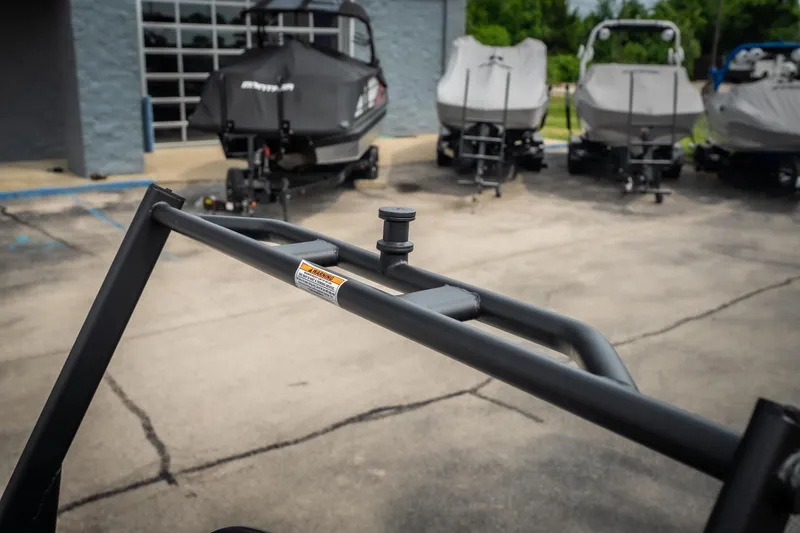 Slide: The Image of Close-up of Viaggio Lago X-U 24 boat frame, 2026 model, in a parking lot. - 35