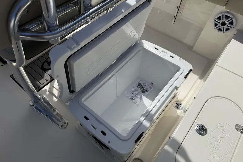Slide: The Image of Open storage compartment on 2026 Key West 203 FS boat, showcasing interior space and design. - 28