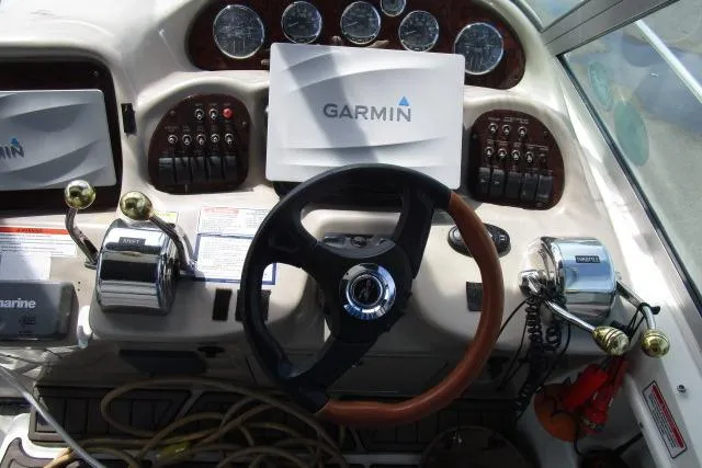 Slide: The Image of Control panel of a 2006 Sea Ray Sundancer 320 with Garmin navigation system. - 10