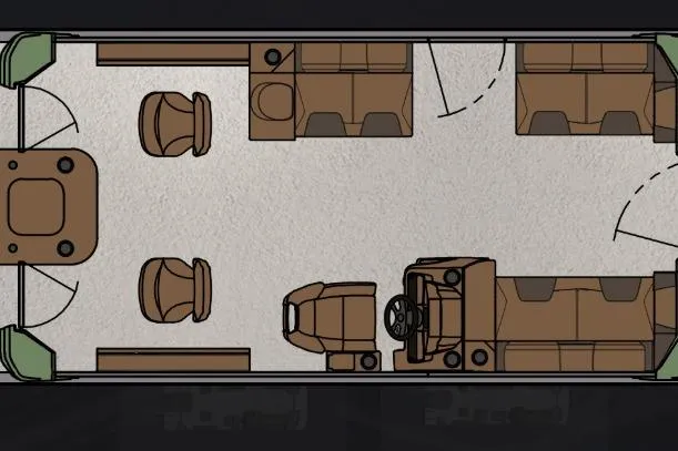 Slide: The Image of Floor plan of 2026 Tahoe Pontoon Geofish RF 21, featuring seating and helm layout. - 37