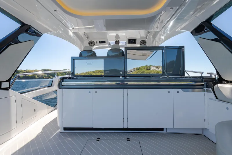 Slide: The Image of Luxurious interior of 2023 Azimut Verve 47 yacht with sleek design and modern amenities. - 13