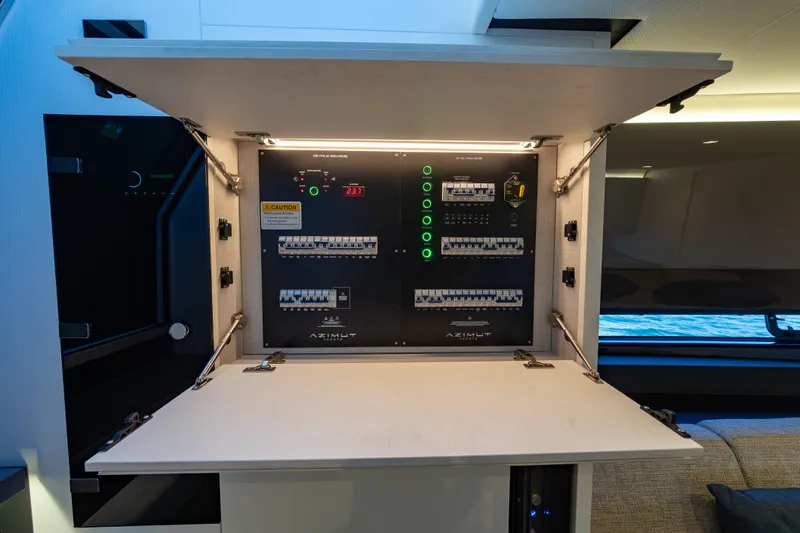 Slide: The Image of Electrical control panel inside 2023 Azimut Verve 47 yacht, showcasing modern design and functionality. - 25