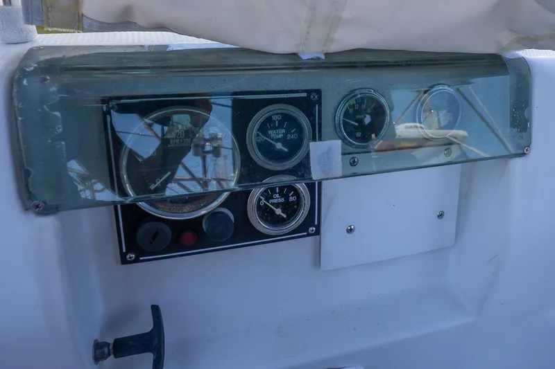 Slide: The Image of Instrument panel of a 1993 Beneteau First 38 s5 sailboat cockpit. - 24