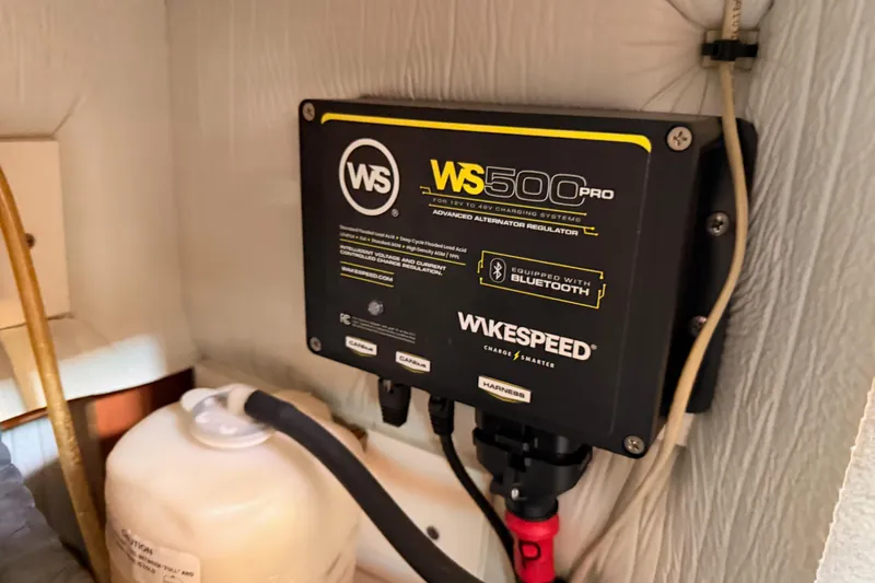 Slide: The Image of Wakespeed WS500 Pro alternator regulator in 2008 Hunter 45 Deck Salon yacht. - 115