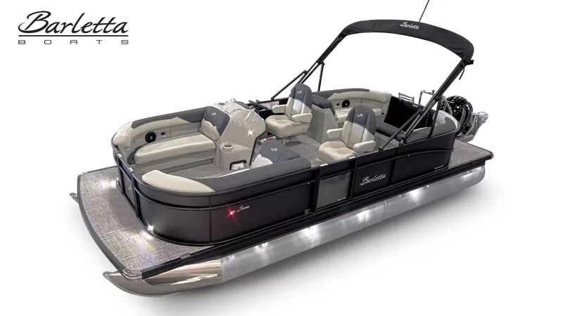 The Image of Barletta SANZA S22QC/TT 2027: Sleek pontoon boat with luxurious seating and modern design. - 1