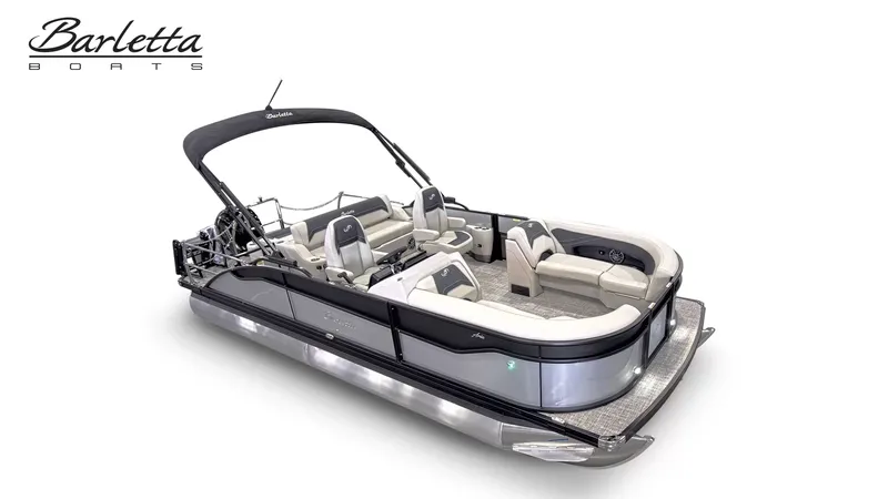 Slide: The Image of Barletta ARIA A22UC/TT 2027: Sleek pontoon boat with luxurious seating and modern design. - 2