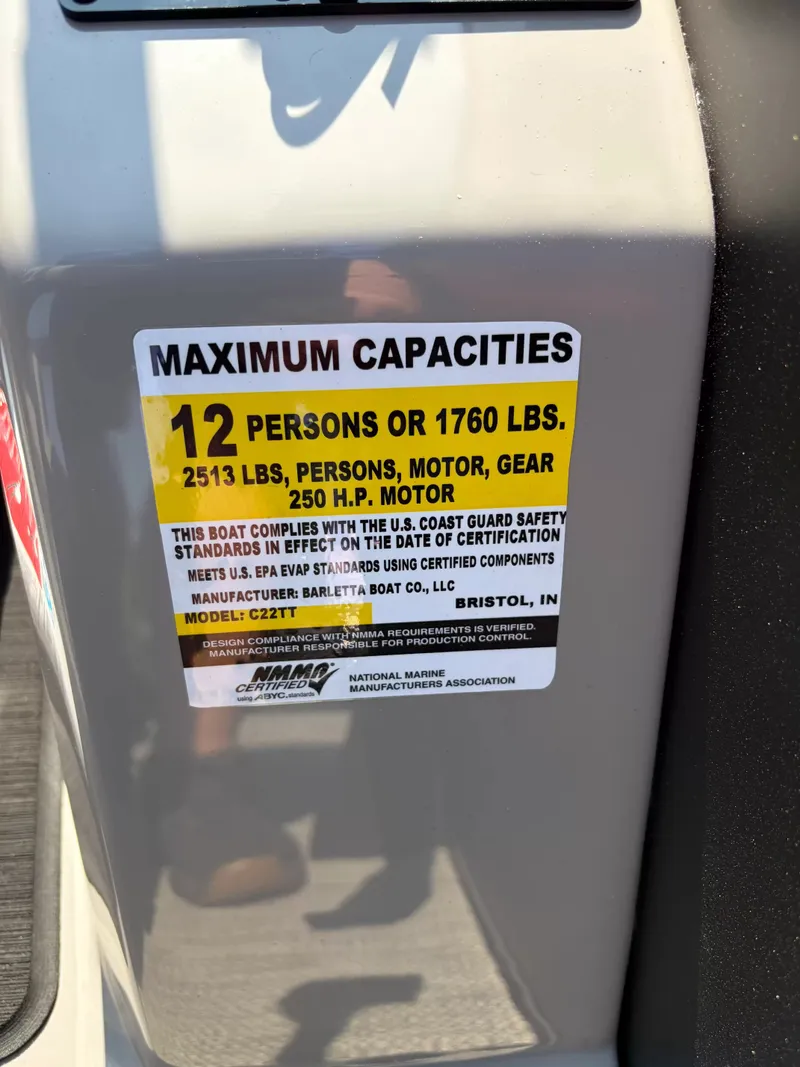 Slide: The Image of Capacity label: 12 persons or 1760 lbs, 250 HP motor. - 12