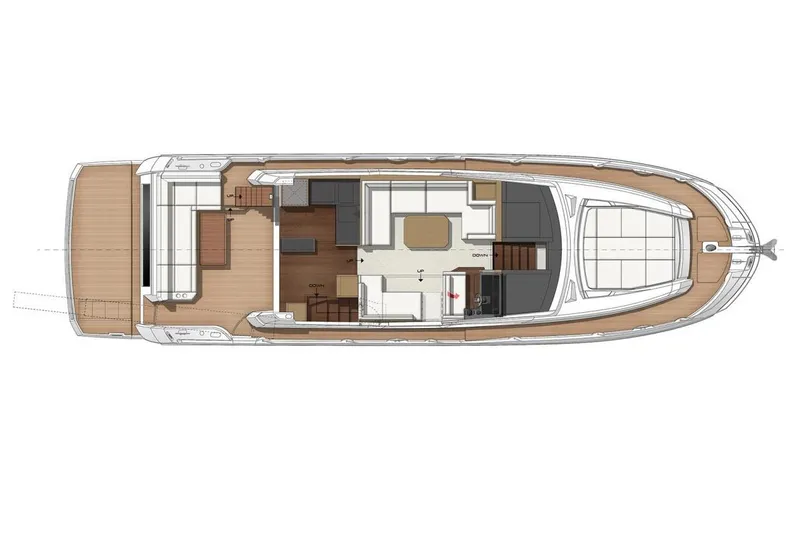 Slide: The Image of Manufacturer Provided Image: Top view layout of 2022 Prestige 520 S yacht interior design. - 5