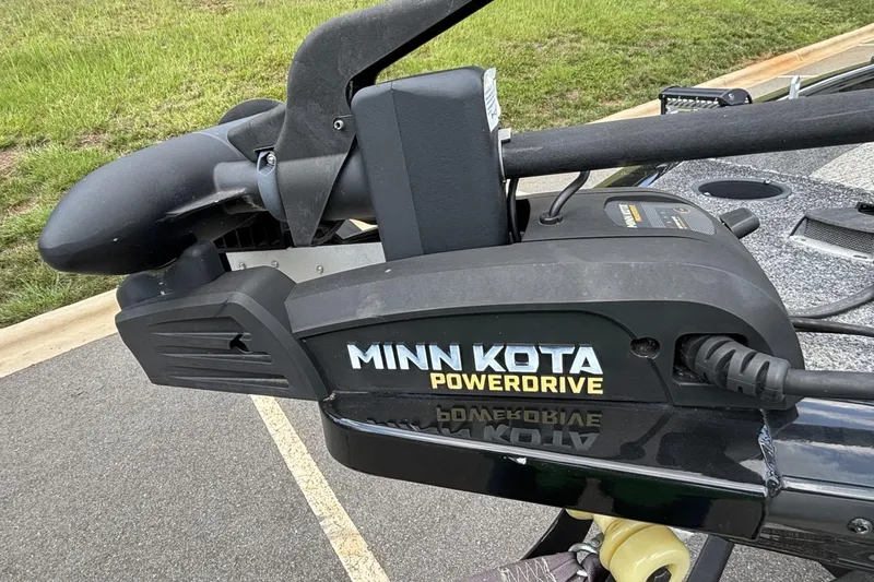 Slide: The Image of Minn Kota PowerDrive motor on 2022 Tracker Super Guide V-16 T boat. - 9