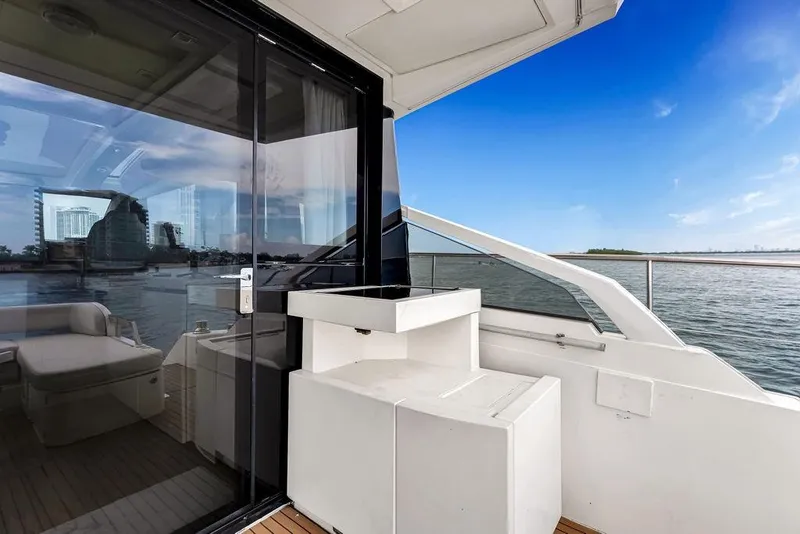Slide: The Image of Luxury Fairline Targa 58 yacht deck with ocean view, 2012 model. - 33