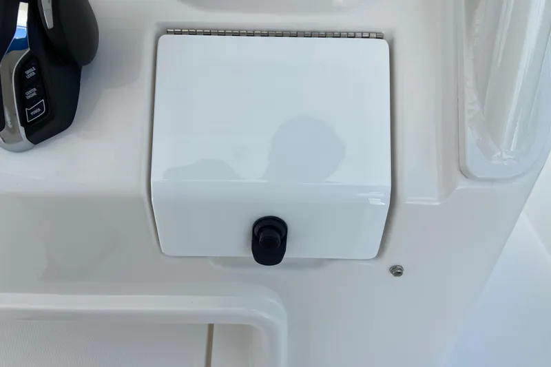 Slide: The Image of Control panel on a 2027 Regulator 30XO boat, featuring sleek design and modern controls. - 33