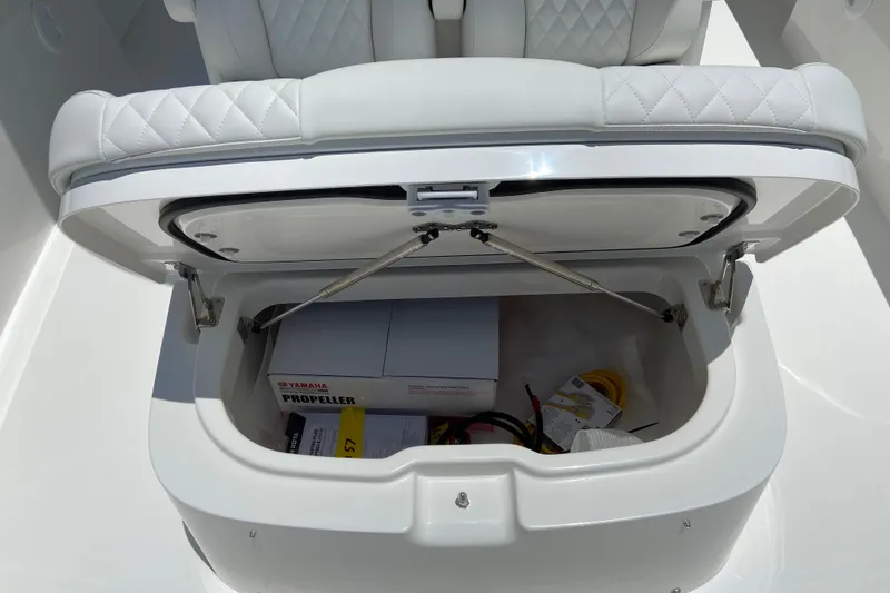 Slide: The Image of Storage compartment in 2027 Regulator 30XO boat with Yamaha propeller box. - 48