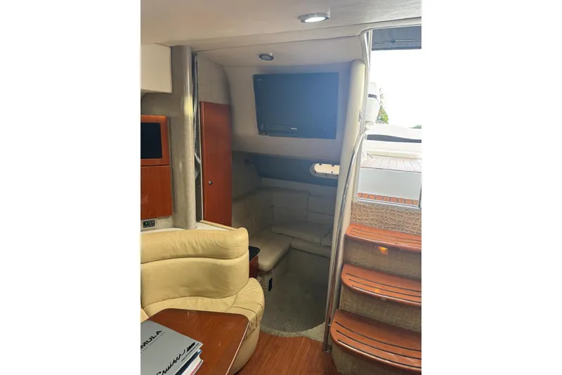 Slide: The Image of Interior of 2008 Formula 37 Performance Cruiser with cozy seating and TV. - 20