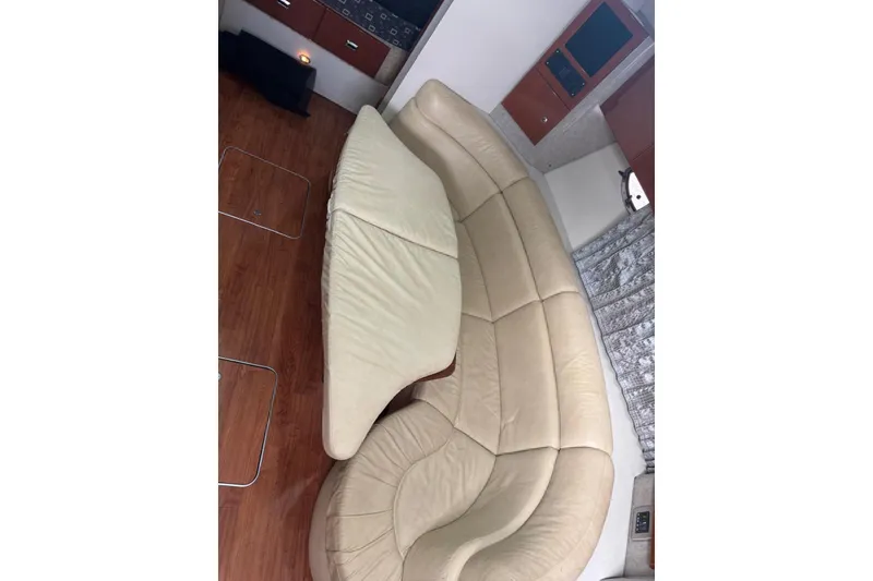 Slide: The Image of Luxurious interior of 2008 Formula 37 Performance Cruiser with beige leather seating. - 23