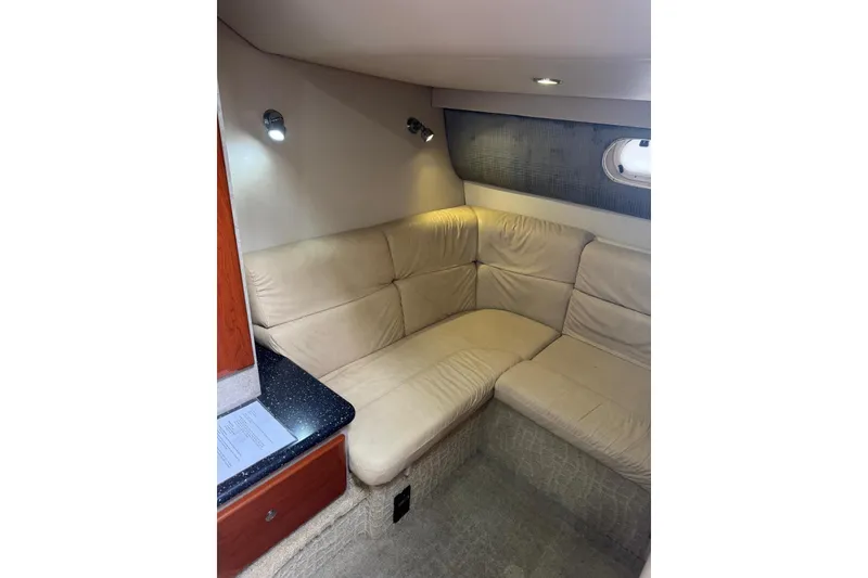 Slide: The Image of Interior of 2008 Formula 37 Performance Cruiser with beige leather seating and modern lighting. - 24
