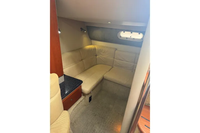 Slide: The Image of Interior of 2008 Formula 37 Performance Cruiser with beige seating and wood accents. - 27