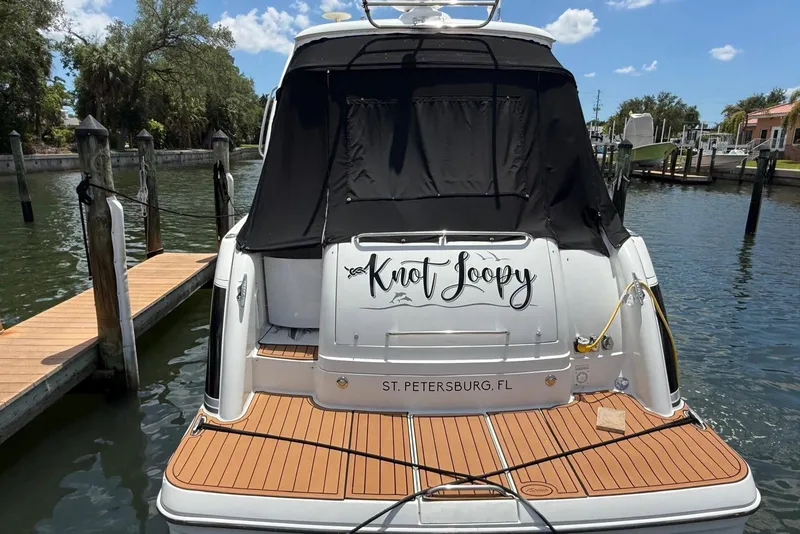 Slide: The Image of 2008 Formula 37 Performance Cruiser docked, named "Knot Loopy," in St. Petersburg, FL. - 7