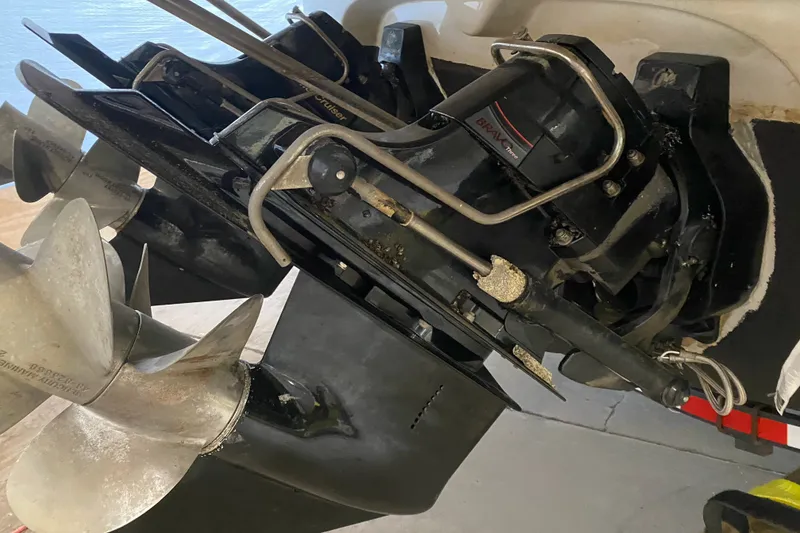 Slide: The Image of Close-up of 2008 Crownline 320 LS boat propeller and drive system. - 28