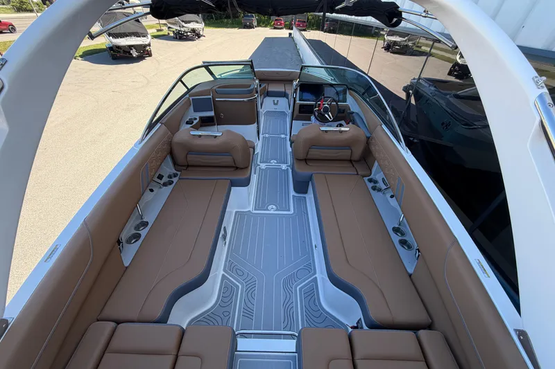 Slide: The Image of Luxurious interior of 2027 Regal LS6 boat with spacious seating and modern design. - 18