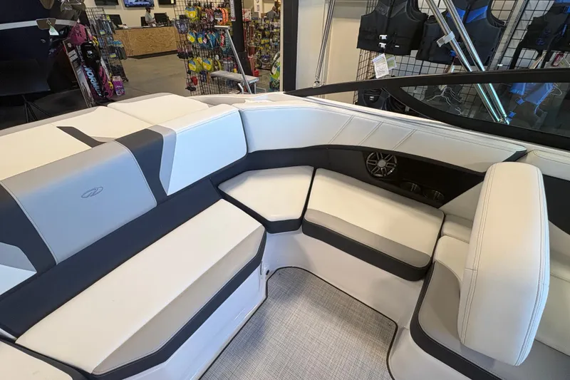 Slide: The Image of Interior of a 2027 Regal 2000 ES boat with sleek, modern seating design. - 20
