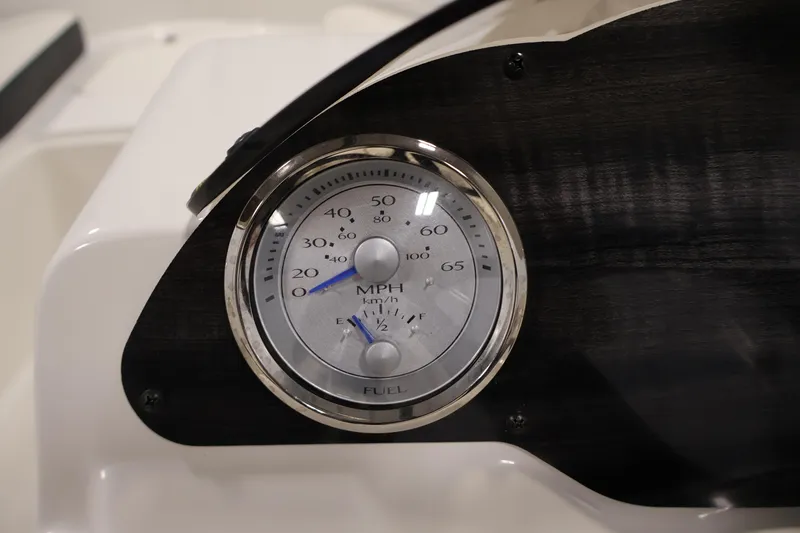 Slide: The Image of Speedometer and fuel gauge of 2021 Stingray 172 SC boat dashboard. - 20