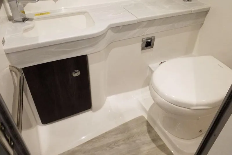 Slide: The Image of 2021 Formula 350 Sun Sport bathroom with modern sink and toilet design. - 20