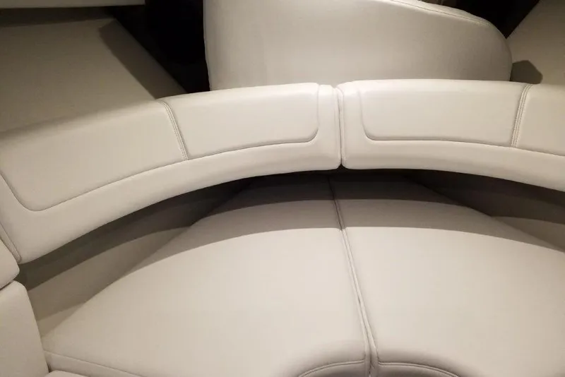 Slide: The Image of 2021 Formula 350 Sun Sport interior seating with elegant white upholstery. - 28