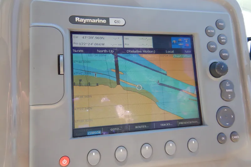 Slide: The Image of Raymarine C80 navigation display on 2007 Cruisers 340 Express boat. - 8