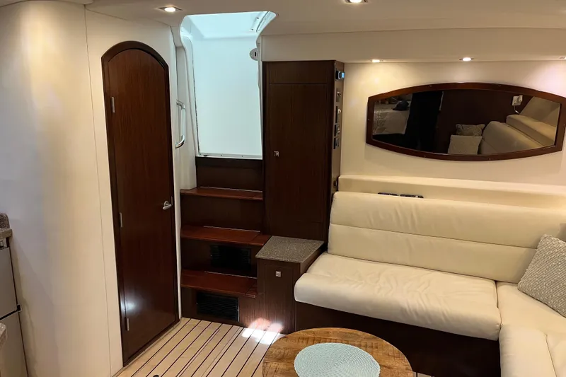 Slide: The Image of Luxurious interior of 2011 Rampage 41 Express yacht with elegant wood finishes. - 14