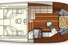 Slide: The Image of Floor plan of a 2011 Rampage 41 Express boat, showcasing interior layout and design. - 5
