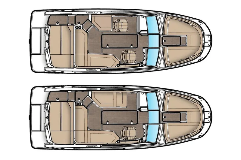 Slide: The Image of Manufacturer Provided Image: 2021 Sea Ray SPX 230 boat layout, top view, seating and deck plan. - 31