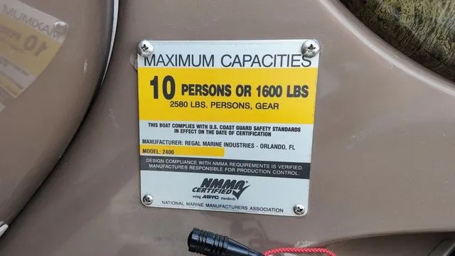 Slide: The Image of Sign showing maximum capacity: 10 persons or 1600 lbs. - 16