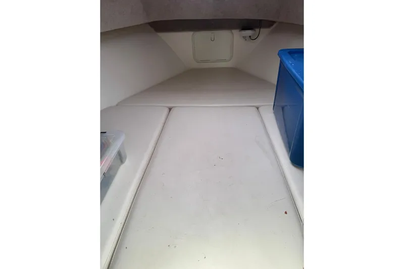 Slide: The Image of Interior cabin of 2020 Defiance San Juan 250 boat with storage containers. - 12