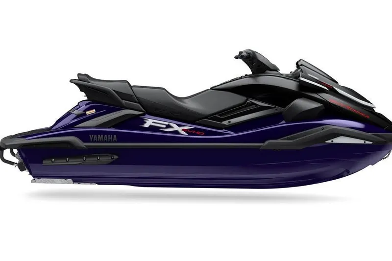 The Image of A 2026 Yamaha WaveRunner FX SVHO in dark blue and black, shown from the side. - 0